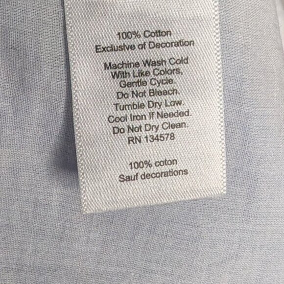 Vineyard Vines Blue Chambray Red Scalloped Eyelet Embroidered Tiered Mini Skirt - Picture 7 of 7